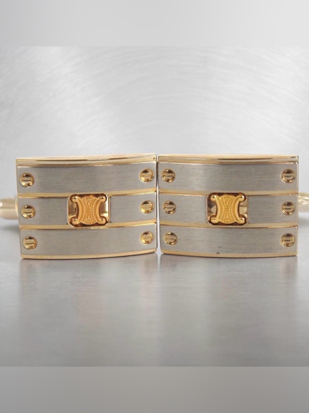 Celine Triomphe Two-Tone Cufflinks ✨🤩 - Picture 5 of 10